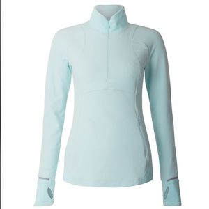 Lululemon Runderful Herringbone Light Blue 1/2 Zip